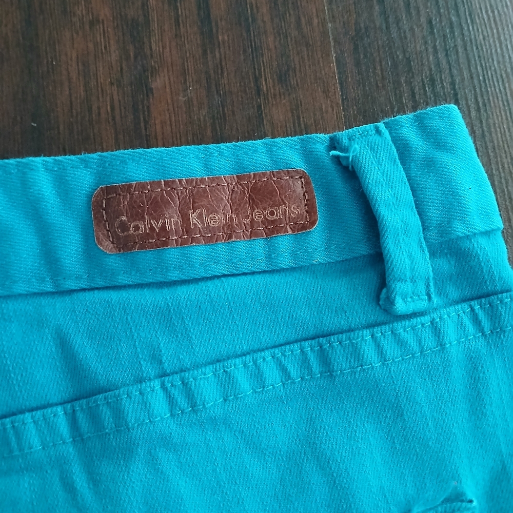 Calvin Klein Teal Jean Shorts